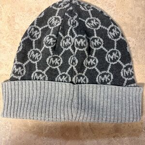 MICHAEL Michael Kors Gray Monogram Beanie